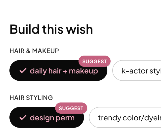 Choosing treatments in the quote builder